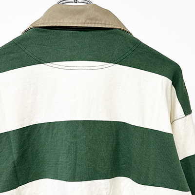 refomed [ BORDER RUGBY SHIRT ] OFF×GREEN