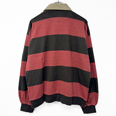 refomed [ BORDER RUGBY SHIRT ] RED×BROWN