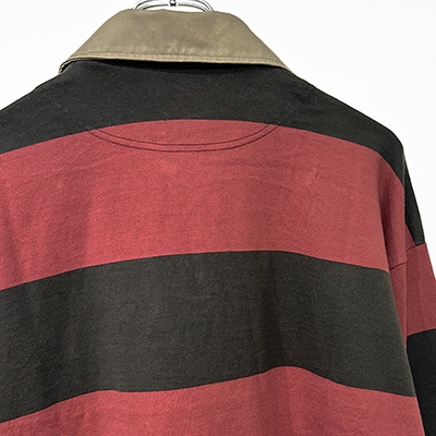 refomed [ BORDER RUGBY SHIRT ] RED×BROWN