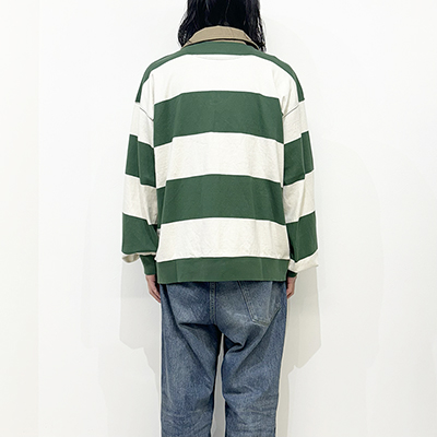 refomed [ BORDER RUGBY SHIRT ] OFF×GREEN