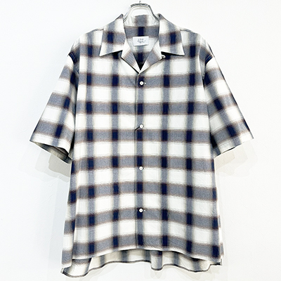 URU [ COTTON MODAL OPEN COLLAR S/S SHIRTS ] BROWN