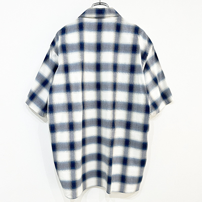 URU [ COTTON MODAL OPEN COLLAR S/S SHIRTS ] BLUE