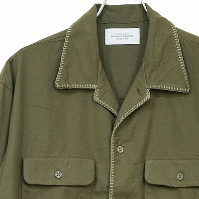 UNUSED [ US2333 (Open collar shirt) ] OLIVE