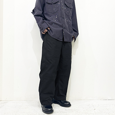 URU [ NYLON SILK EASY PANTS ] NAVY