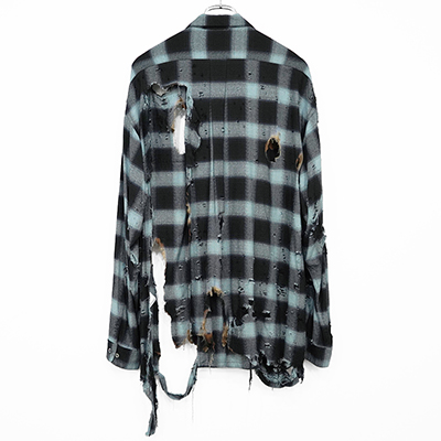 SUGARHILL [ BURNT OMBRE PLAID BLOUSE ] TURQUOISE BLUE