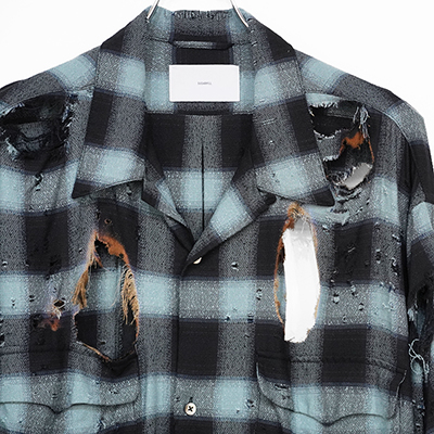 SUGARHILL [ BURNT OMBRE PLAID BLOUSE ] TURQUOISE BLUE