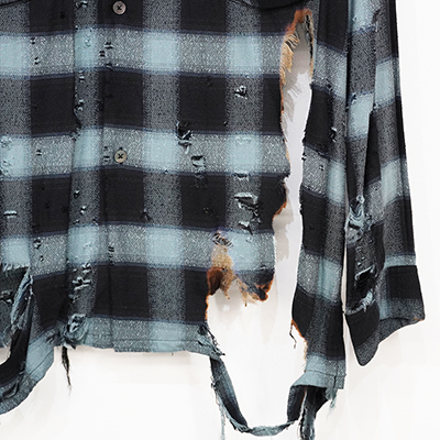 SUGARHILL [ BURNT OMBRE PLAID BLOUSE ] TURQUOISE BLUE