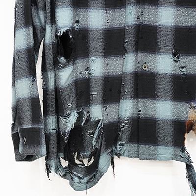 SUGARHILL [ BURNT OMBRE PLAID BLOUSE ] TURQUOISE BLUE