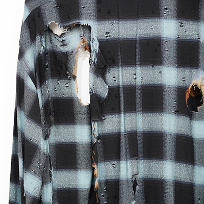 SUGARHILL [ BURNT OMBRE PLAID BLOUSE ] TURQUOISE BLUE