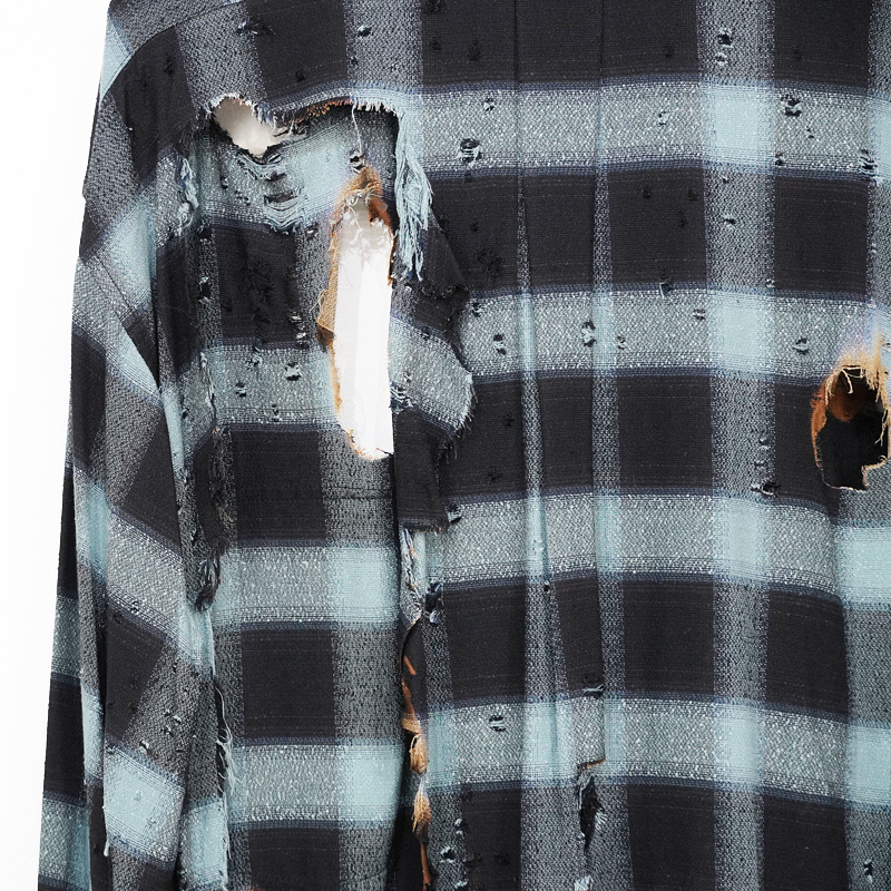 SUGARHILL [ BURNT OMBRE PLAID BLOUSE ] TURQUOISE BLUE | ロイド