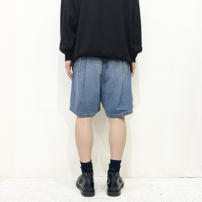 URU [ COTTON DENIM SHORTS ] L.INDIGO