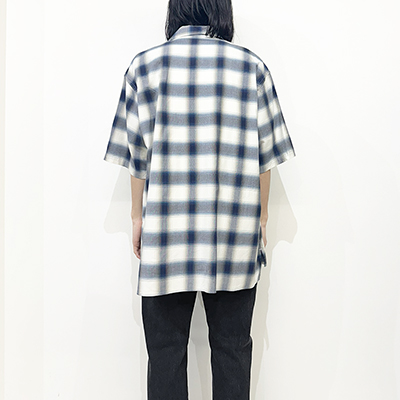 URU [ COTTON MODAL OPEN COLLAR S/S SHIRTS ] BLUE