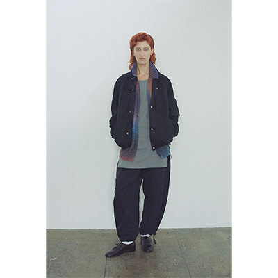 URU [ NYLON SILK EASY PANTS ] NAVY