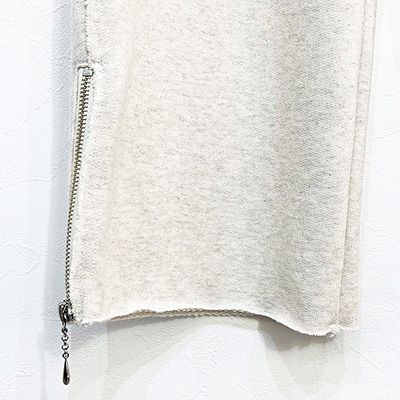 SUGARHILL [ ZIP-UP WIDE SWEAT TROUSERS ] IVORY WHITE