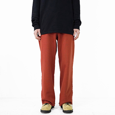 SUGARHILL [ ZIP-UP WIDE SWEAT TROUSERS ] OLD ORANGE