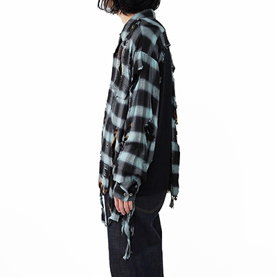 SUGARHILL [ BURNT OMBRE PLAID BLOUSE ] TURQUOISE BLUE