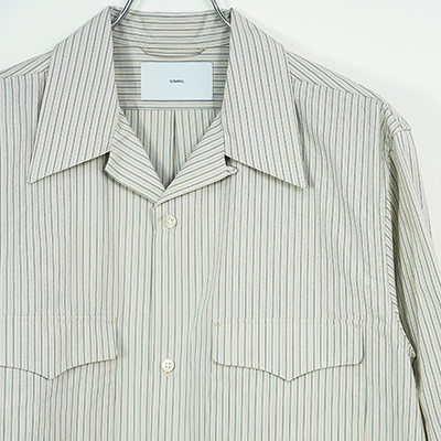 SUGARHILL [ STRIPE OPEN-COLLAR SHIRT ] SAX