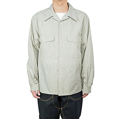 SUGARHILL [ STRIPE OPEN-COLLAR SHIRT ] SAX