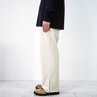 SUGARHILL [ ZIP-UP WIDE SWEAT TROUSERS ] IVORY WHITE