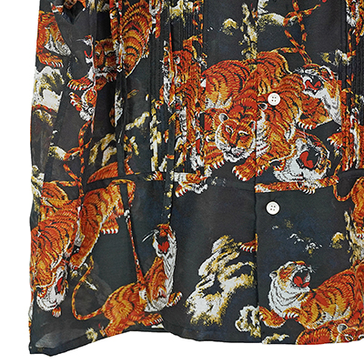 DAIRIKU [ "Tiger" Open Collar Shirt ] Black