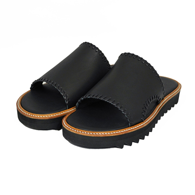 DAIRIKU [ "Wyatt" Hand Stitch Leather Sandal ] Black