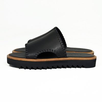 DAIRIKU [ "Wyatt" Hand Stitch Leather Sandal ] Black