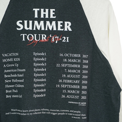 DAIRIKU [ "The Summer Tour" Raglan Tee ] White&Black