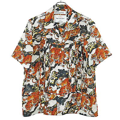 DAIRIKU [ "Tiger" Open Collar Shirt ] White