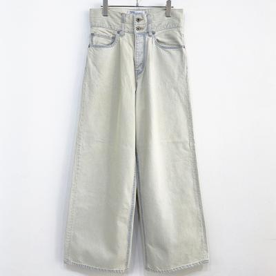 DAIRIKU [ "Ice Wash" W-Velt Wide Denim Pants ] Ice Wash