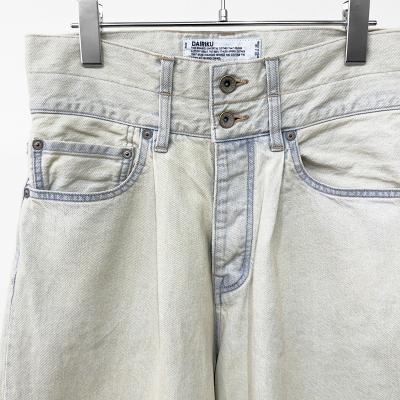 DAIRIKU [ "Ice Wash" W-Velt Wide Denim Pants ] Ice Wash