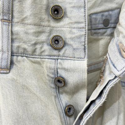 DAIRIKU [ "Ice Wash" W-Velt Wide Denim Pants ] Ice Wash