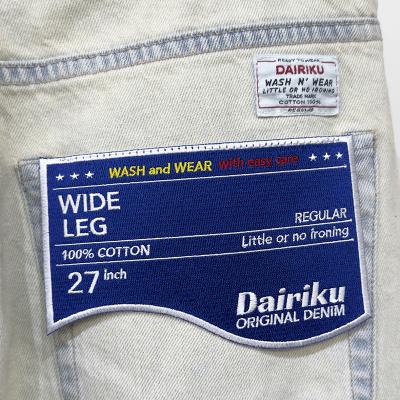 DAIRIKU [ "Ice Wash" W-Velt Wide Denim Pants ] Ice Wash