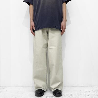DAIRIKU [ "Ice Wash" W-Velt Wide Denim Pants ] Ice Wash