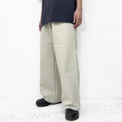 DAIRIKU [ "Ice Wash" W-Velt Wide Denim Pants ] Ice Wash