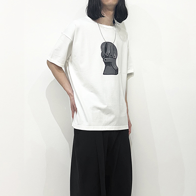 Sasquatchfabrix. [ “CUBISM POWER” TRIM H/S T-SHIRT ] WHITE