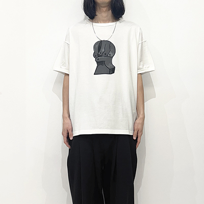 Sasquatchfabrix. [ “CUBISM POWER” TRIM H/S T-SHIRT ] WHITE