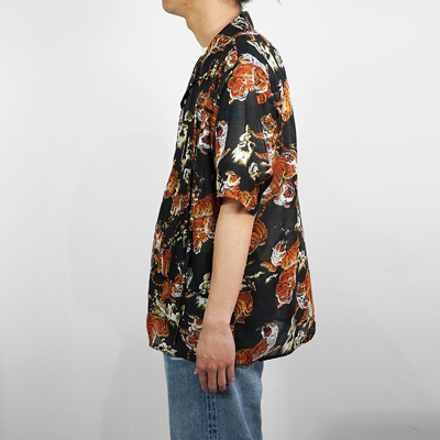 DAIRIKU [ "Tiger" Open Collar Shirt ] Black