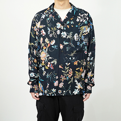 UNUSED [ US2215 (Flower print shirt) ] BLACK