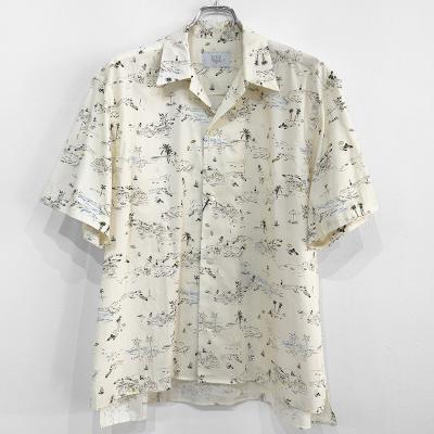 URU [ COTTON RAYON OPEN COLLAR S/S SHIRTS ] IVORY