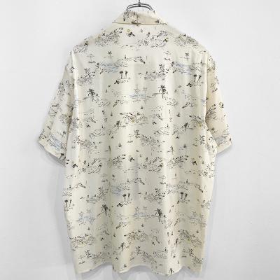URU [ COTTON RAYON OPEN COLLAR S/S SHIRTS ] IVORY