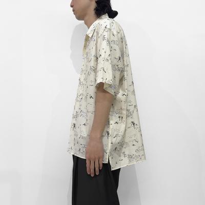 URU [ COTTON RAYON OPEN COLLAR S/S SHIRTS ] IVORY
