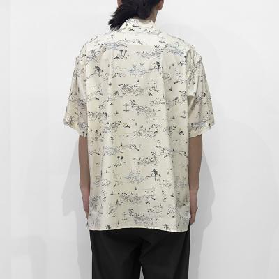URU [ COTTON RAYON OPEN COLLAR S/S SHIRTS ] IVORY