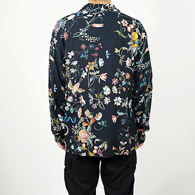 UNUSED [ US2215 (Flower print shirt) ] BLACK