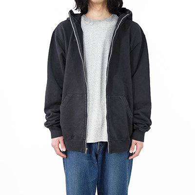 UNUSED [ US2302 (Overdyed zip-up hoodie) ] FADE BLACK