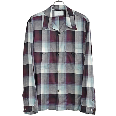 SUGARHILL [ OMBRE OPEN COLLAR SHIRT  PURPLE   ロイド・エフ