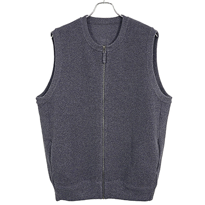 crepuscule [ Moss Stitch Zip Vest ] INDIGO
