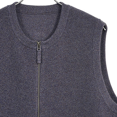 crepuscule [ Moss Stitch Zip Vest ] INDIGO