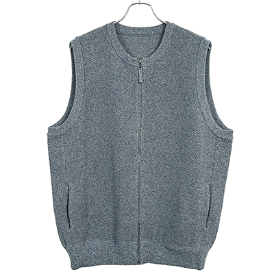 crepuscule [ Moss Stitch Zip Vest ] BLUE