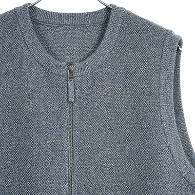 crepuscule [ Moss Stitch Zip Vest ] BLUE