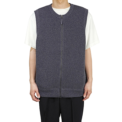 crepuscule [ Moss Stitch Zip Vest ] INDIGO